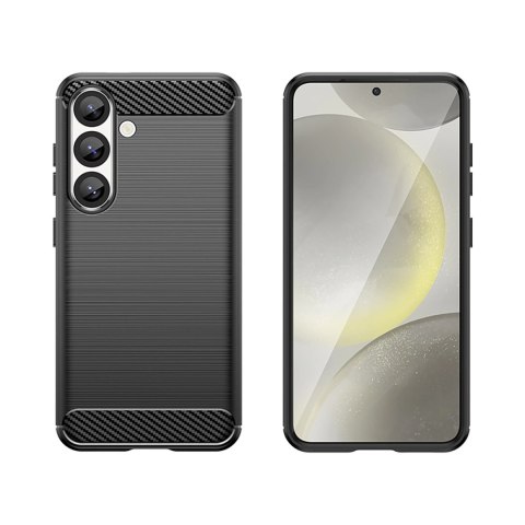 Etui silikonowe Carbon Case na Samsung Galaxy S25 Edge - czarne