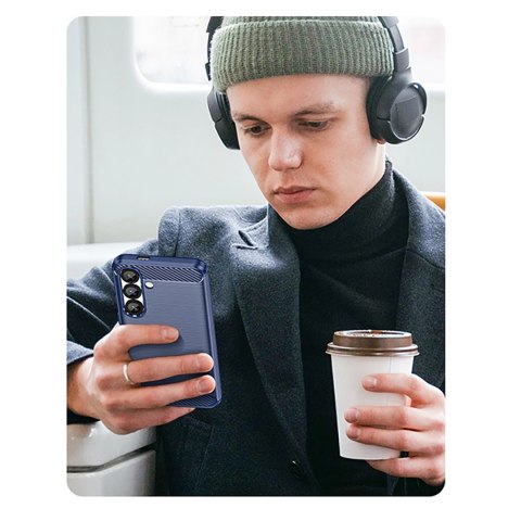 Etui silikonowe Carbon Case na Samsung Galaxy S25 Edge - czarne