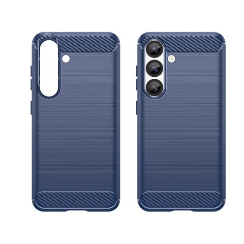 Etui silikonowe Carbon Case na Samsung Galaxy S25 Edge - niebieskie