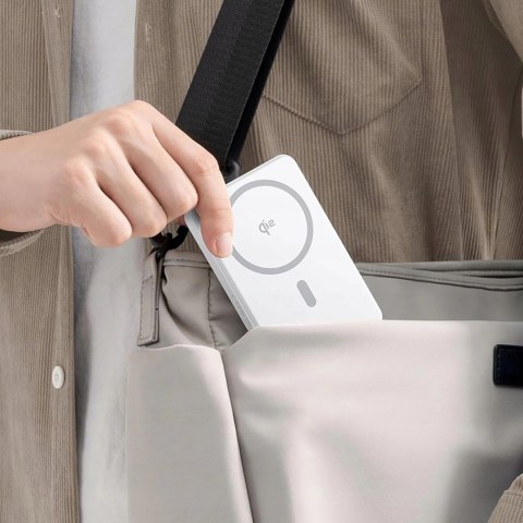 Powerbank Baseus Airpow II 10000mAh Qi2 z MagSafe 22,5W z kablem Baseus Simple Series USB-C - USB-C 20V/3A (30cm) - biały