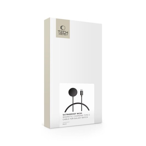 TECH-PROTECT MC03 ULTRABOOST MAGNETIC CHARGING TYPE-C CABLE 100CM SAMSUNG GALAXY WATCH BLACK