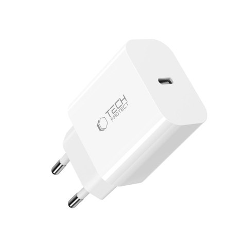 TECH-PROTECT NC20W 1-PORT NETWORK CHARGER PD20W + LIGHTNING CABLE WHITE