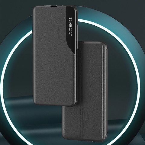 Etui Eco Leather View Case elegancki futerał z klapką i podstawką na iPhone 16e - czarne