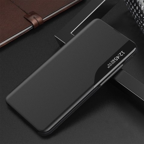 Etui Eco Leather View Case elegancki futerał z klapką i podstawką na iPhone 16e - czarne