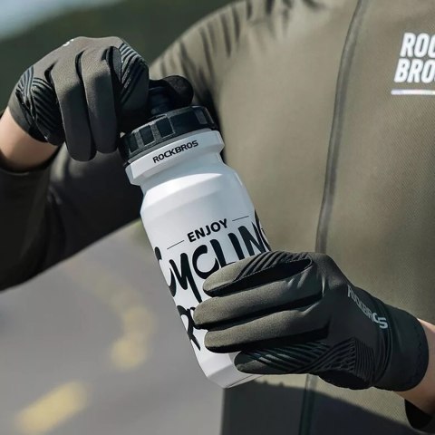 Rękawiczki rowerowe Rockbros 16110006003 amortyzujące rozmiar L - zielono-czarne