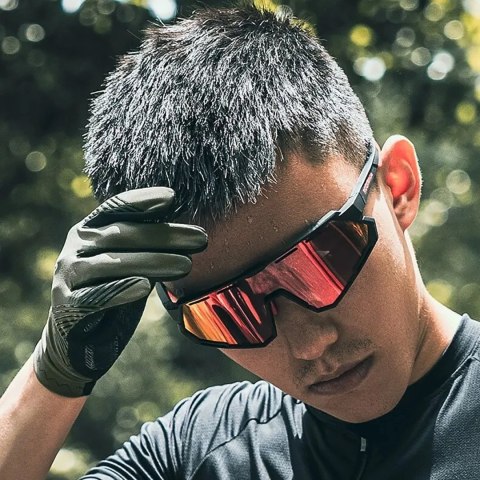 Rękawiczki rowerowe Rockbros 16110006003 amortyzujące rozmiar L - zielono-czarne