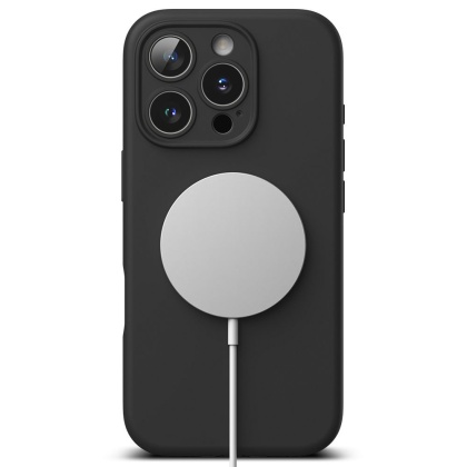 Etui Liquid Silicone Case MagSafe na iPhone 16 Pro Max - czarne