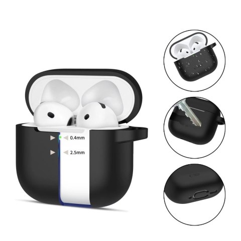 Etui Tech-Protect Silicone Hook na AirPods 4 - czarne