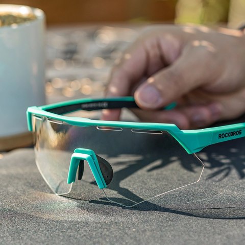Okulary rowerowe Rockbros polaryzacyjne z ochroną UV i wkładką korekcyjną - szare