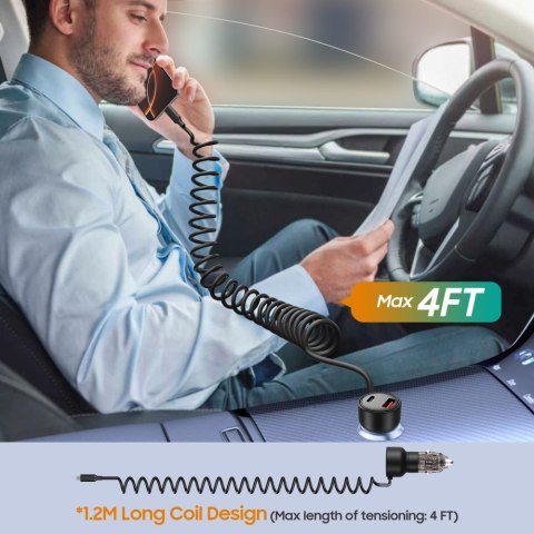 TECH-PROTECT CC05 2-PORT CAR CHARGER PD60W + CABLE BLACK