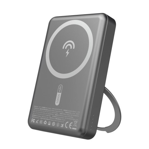 Powerbank Dudao K28 10000mAh PD 22.5W z MagSafe z metalową obudową i pierścieniem-podstawką - szary