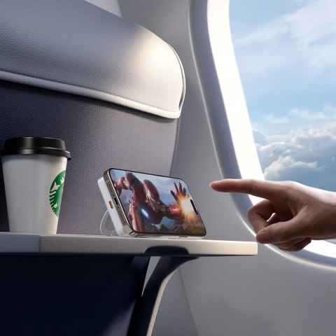 Powerbank Dudao K28 10000mAh PD 22.5W z MagSafe z metalową obudową i pierścieniem-podstawką - szary