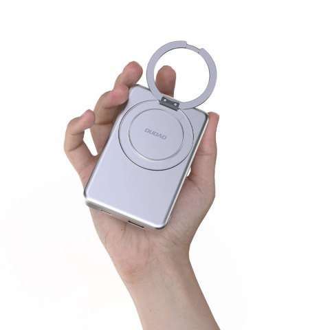 Powerbank Dudao K28 10000mAh PD 22.5W z MagSafe z metalową obudową i pierścieniem-podstawką - szary