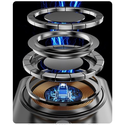 Powerbank Dudao K29 10000mAh PD 20W z MagSafe z metalową obudową, podstawką i wbudowanymi kablami USB-C/Lightning - szary