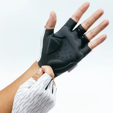 Rękawiczki kolarskie Rockbros MTB rozmiar: M - biało-czarne