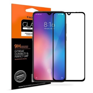 Spigen Glass FC Xiaomi Mi 9 - szkło hartowane z czarną ramką