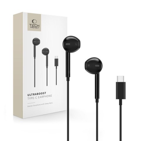 TECH-PROTECT ULTRABOOST TYPE-C EARPHONE CORE BLACK