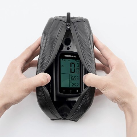 Torba rowerowa Rockbros usztywniana, na ramę, na rurę górną 1,4l - czarna