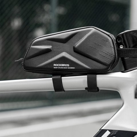 Torba rowerowa Rockbros usztywniana, na ramę, na rurę górną 1,4l - czarna