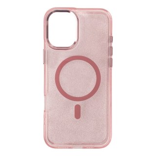 Etui brokatowe Glitter Case z MagSafe na Samsung Galaxy A16 5G - różowe