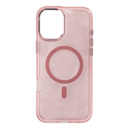 Etui brokatowe Glitter Case z MagSafe na Samsung Galaxy A16 5G - różowe