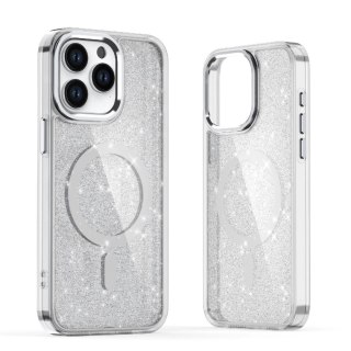 Etui brokatowe Glitter Case z MagSafe na Samsung Galaxy S25 Edge - białe