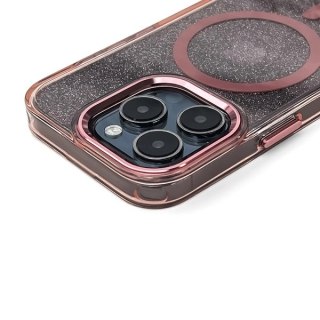Etui brokatowe Glitter Case z MagSafe na Samsung Galaxy S25 Edge - różowe
