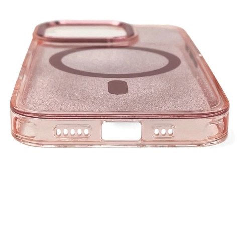 Etui brokatowe Glitter Case z MagSafe na Samsung Galaxy S25 Edge - różowe