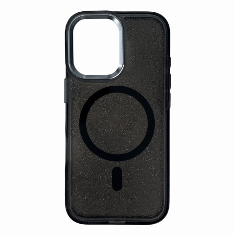 Etui brokatowe Glitter Case z MagSafe na iPhone 16e - czarne