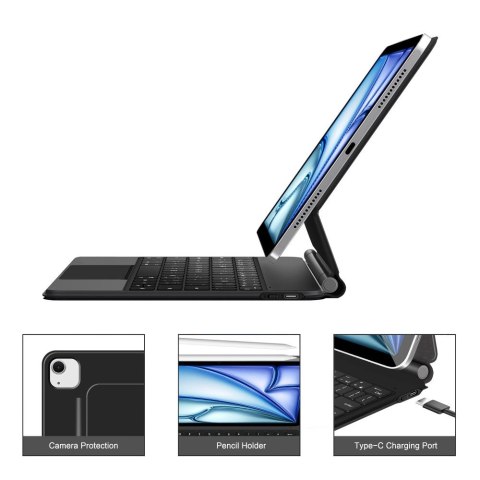 TECH-PROTECT SMARTCASE MAGNETIC + KEYBOARD IPAD AIR 10.9" 4 / 5 / 2020-2022 / 11" 6 / 7 / 2024-2025 BLACK