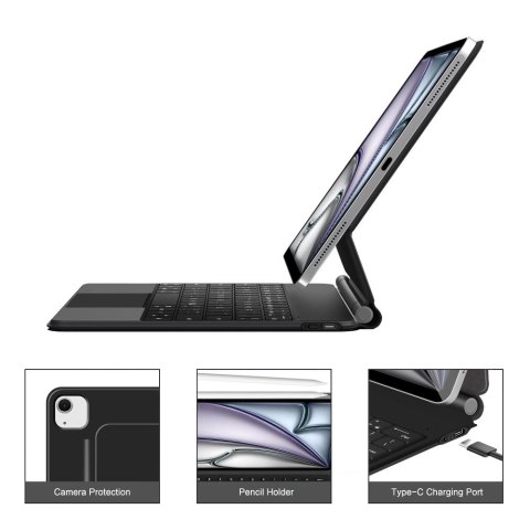 TECH-PROTECT SMARTCASE MAGNETIC + KEYBOARD IPAD PRO 12.9" 4 / 5 / 6 / 2020-2022 / AIR 13" 1 / 2 / 2024-2025 BLACK