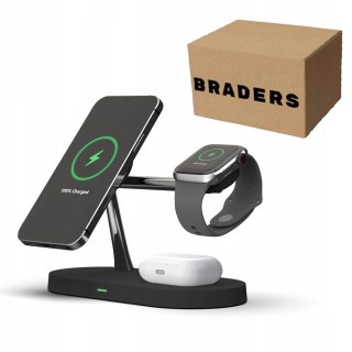 Bezprzewodowa ładowarka 3w1 MagSafe stojąca do iPhone i Apple Watch