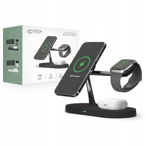 Bezprzewodowa ładowarka 3w1 MagSafe stojąca do iPhone i Apple Watch