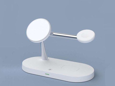 Biała ładowarka indukcyjna 3w1 MagSafe Qi do iPhone, Watch, AirPods