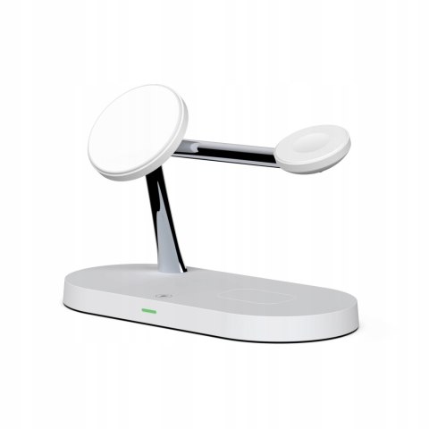 Biała ładowarka indukcyjna 3w1 MagSafe Qi do iPhone, Watch, AirPods