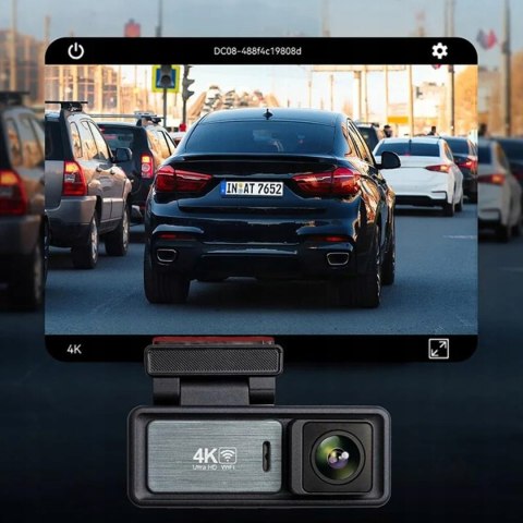 Kamera Samochodowa 4K WiFi GPS + Tylna Kamera G-sensor Full Zestaw do Auta