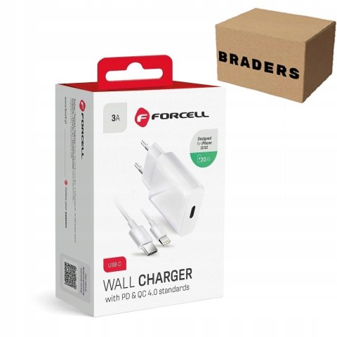 Ładowarka USB-C 3000 mA + Kabel Lightning do Apple iPhone - biała