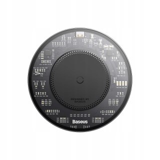 Ładowarka indukcyjna Baseus Simple 2 15W + kabel USB-C - czarna