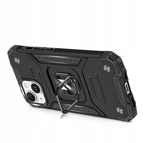 Pancerne etui Ring Armor do iPhone 15 Plus z uchwytem - niebieskie