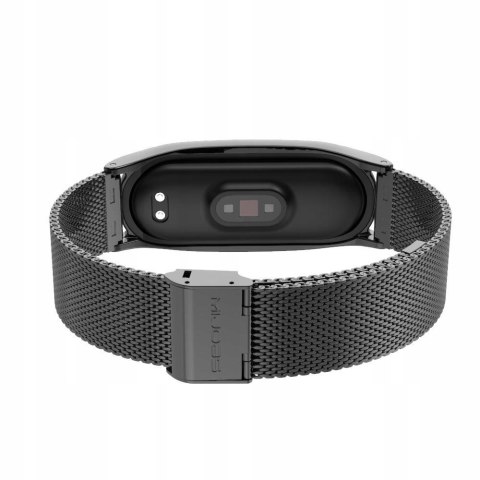 Pasek Opaska Bransoleta Metal Klamra Czarny do Xiaomi Mi Band 5 / 6 / 7