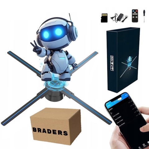 Projektor z Hologramem 3D 624 LED - Rozmiar 520x520 mm Braders