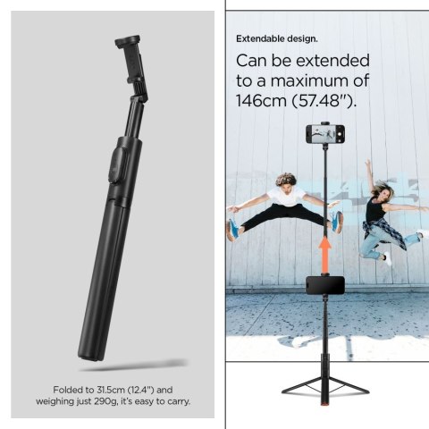 SPIGEN S541W BLUETOOTH SELFIE STICK TRIPOD BLACK
