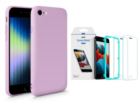 Tech-Protect plecki fioletowe do iPhone 7/8/SE (2020) + szkło hartowane
