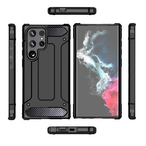 Pancerne hybrydowe etui Hybrid Armor pokrowiec futerał na Samsung Galaxy S25 Edge - czarne
