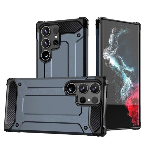 Pancerne hybrydowe etui Hybrid Armor pokrowiec futerał na Samsung Galaxy S25 Edge - niebieskie