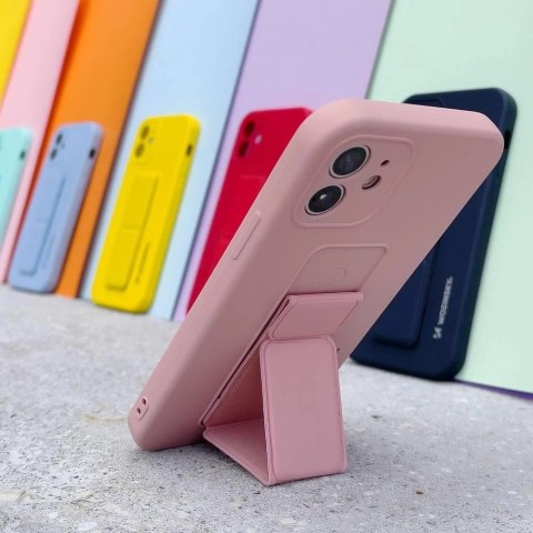 Wozinsky Kickstand Case silikonowe etui z podstawką etui Xiaomi Redmi Note 11S / Note 11 czerwone