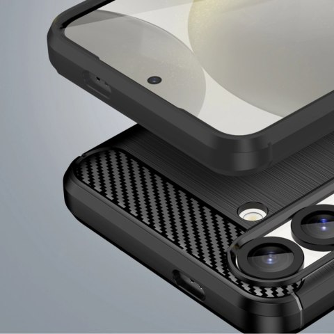 Etui Carbon Case elastyczne silikonowe na Xiaomi Poco X7 - czarne