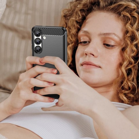 Etui Carbon Case elastyczne silikonowe na Xiaomi Poco X7 - czarne
