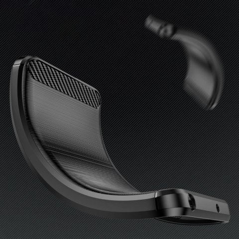Etui Carbon Case elastyczne silikonowe na Xiaomi Poco M7 5G - czarne