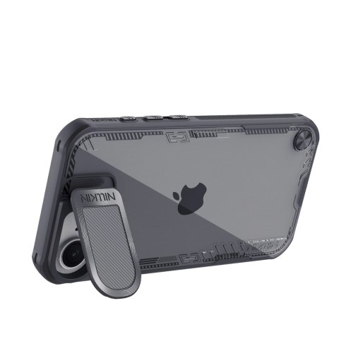 Etui Nillkin Iceblade Prop z osłoną obiektywu i podstawką na iPhone 16e - czarne
